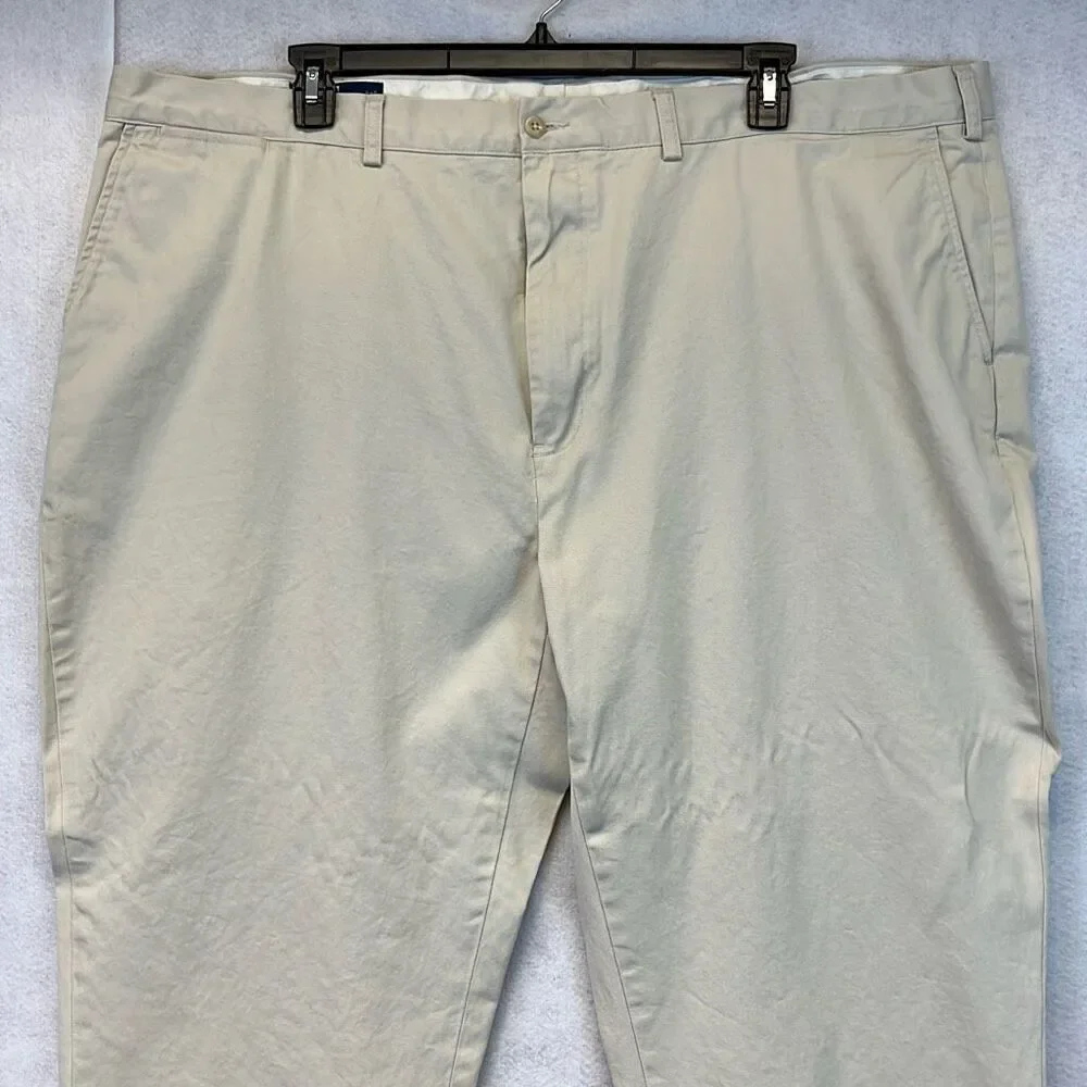 POLO‎ RALPH LAUREN Pants Men's Size 50B Beige Cotton Flat Front Chino High-Rise